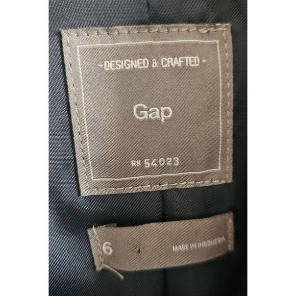 Gap Woman SZ 6 Stretch Blazer 2 Button Striped Pockets Lined Nautical Classic - Picture 6 of 8